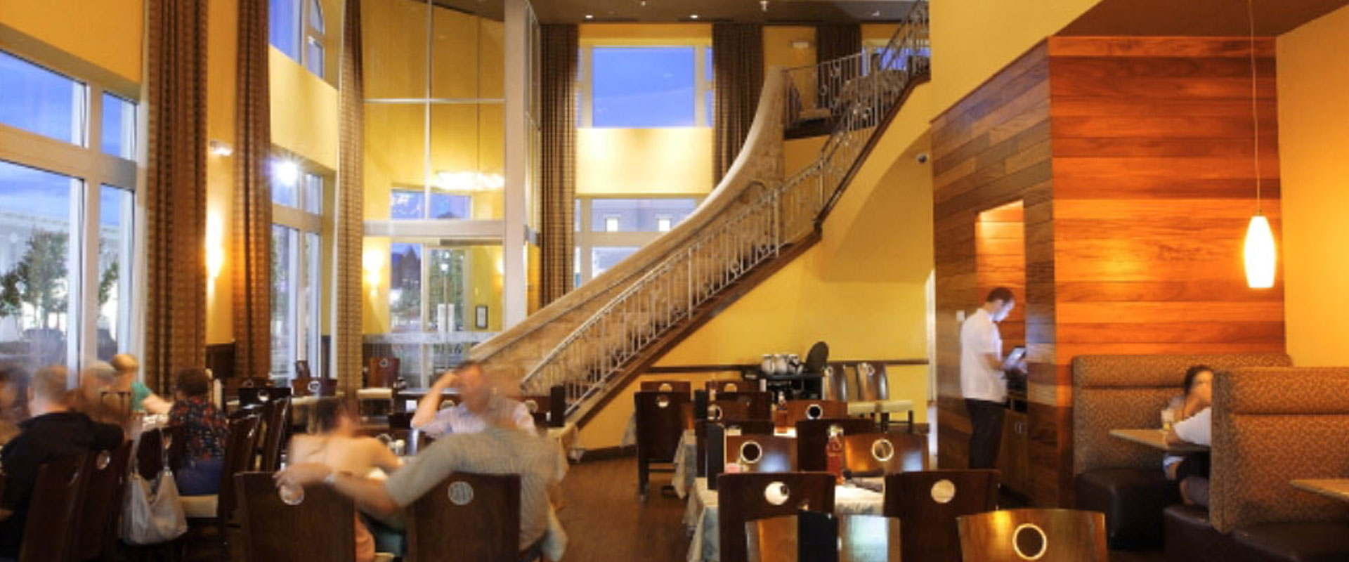 Restaurant feature staircase example